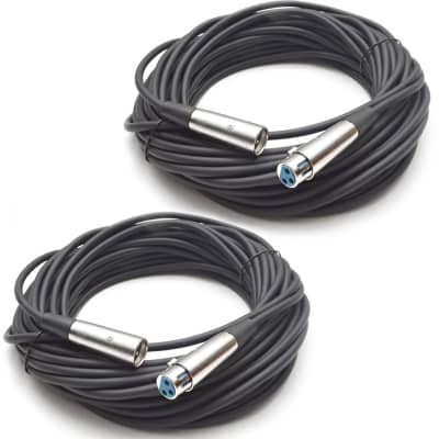 2 Pack - 50' DMX Cable XLR 3 Pin 50 Feet - DJ Lights - Lighting image 1