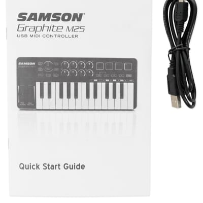Samson Graphite M25 25-Key USB MIDI Keyboard Controller+Dual Shelf Studio Stand image 15