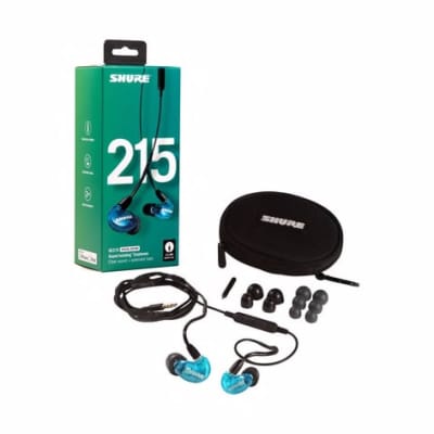 Shure SE215SPE-B-UNI Blue Earphones w/Universal 3.5mm remote + mic for Apple/Android