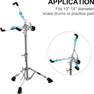 Snare Stand & Drum Sticks Holder, Lightweight(5lb),Double braced tripod construction,for 10 to 14 Inch Snare Drums image 3