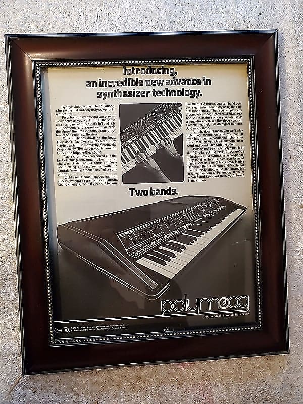1977 Moog Synthesizers Promotional Ad Framed Polymoog Original image 1