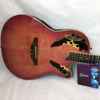 Ovation Celebrity CS257 CS 257 Red Faded Burst Electric Acoustic 