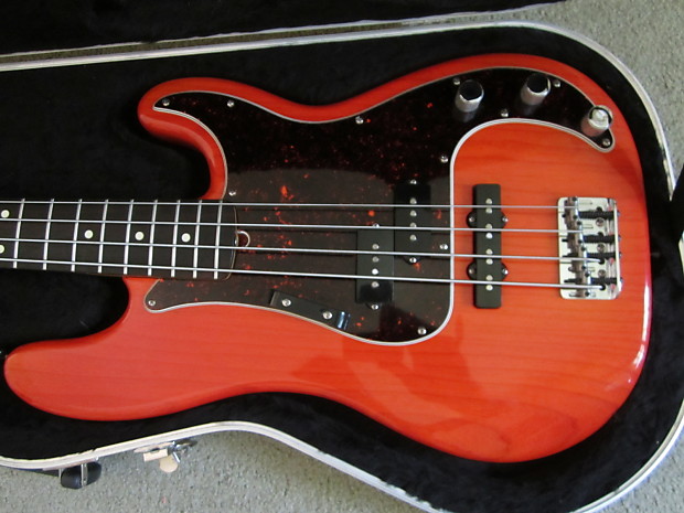 Fender Hot Rod P/J Precision Bass USA 2000 Sunset Orange Transparent W/ Fender HardShell Case image 1