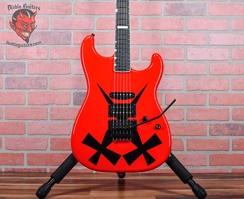 ESP Custom Shop Chris Degarmo "Cross Daggers" ST 2023 -  Red With Black Cross Daggers Graphic w/OHSC image 1