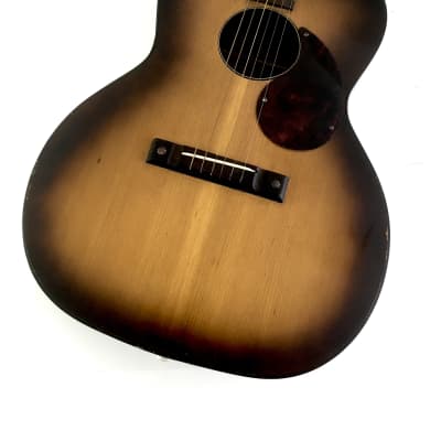 1960s Vintage Burst Solid Woods Silvertone Kay Acoustic Guitar Lacquer Finish Tortoise Binding HSC image 4