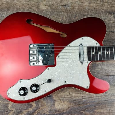 MyDream  Partcaster Custom Built - Thinline Candy Apple Red Quarter Sawn image 3