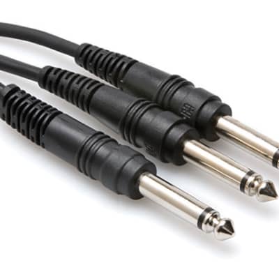 Hosa CYP-105 Y Cable 1/4"" TS to 1/4"" TS 5ft image 2