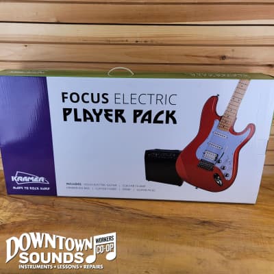 Kramer Focus Electric Guitar Player Pack - Includes Amp, Strap, Cable, Tuner, Picks - Black image 1