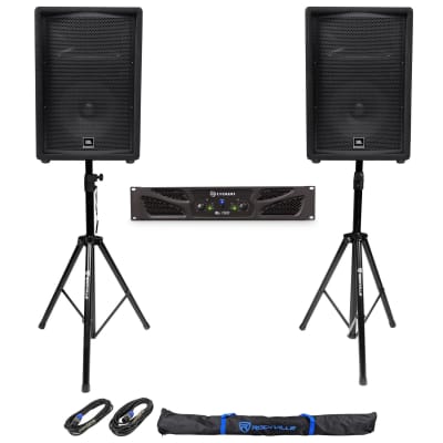 (2) JBL Pro JRX212 12" 2000w 8 Ohm PA/DJ Speakers+Crown Amplifier+Stands+Cables image 22