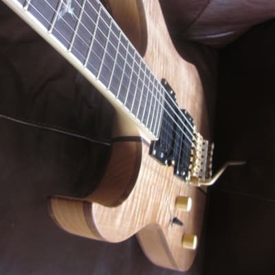 Used Lefty RWG Raven West Sold Body Electric Guitar w/ Floyd Rose Tremelo/Bridge  - Walnut/Maple image 4
