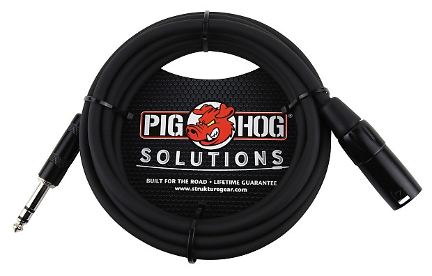 Pig Hog PX-TMXM2 XLR Male to 1/4" TRS Male Balanced Cable - 10' image 1