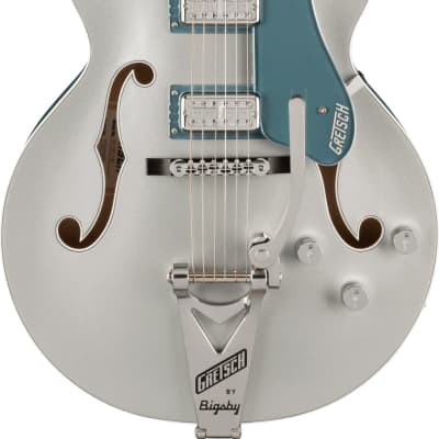 Gretsch G6118T-140 140th Double Platinum Anniversary with String-Thru Bigsby, Two-Tone Stone Platinum/Pure Platinum for sale