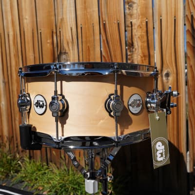 DW Design Series  - Natural Satin Lacquer - 6 x 14" Maple Snare Drum (2023) image 1