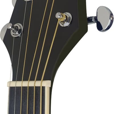 Auditorium guitar with basswood top, black, left-handed model image 4