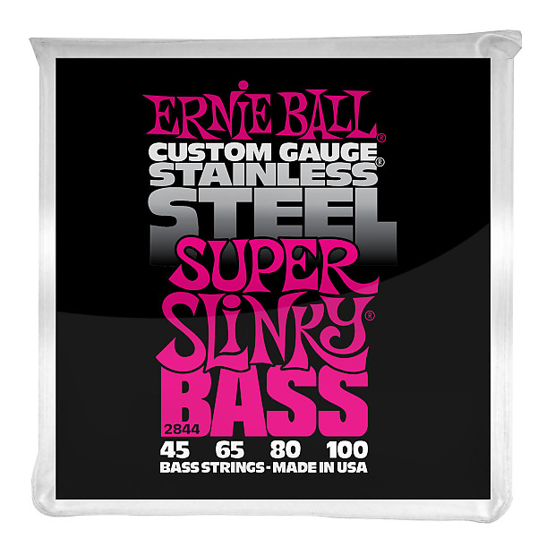 Ernie Ball 2844 Super Slinky Stainless Steel Electric Bass Strings (45 - 100) image 1