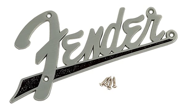 Genuine Fender Flat Amp Logo Plate for Bassman, Super-Sonic, Vibro King image 1