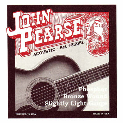 John Pearse Phosphor Bronze Acoustic Guitar Strings 550SL Slightly Light 11-50 image 1