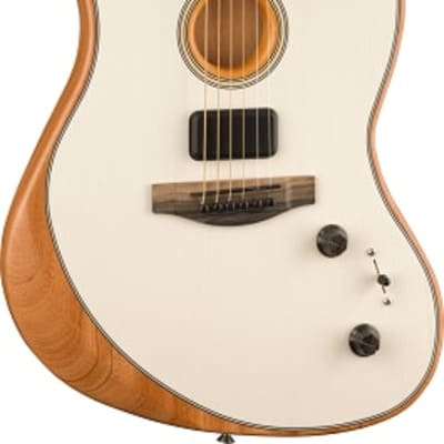 Fender American Acoustasonic Jazzmaster Acoustic Electric Guitar.  Arctic White, Ebony Fingerboard image 5