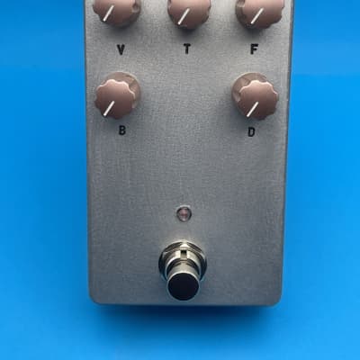RCO Pedals Dung Beetle (silicon TB variant with Bias and Depth knobs) 2024 - Raw aluminum with rose gold knobs and stamped controls for sale