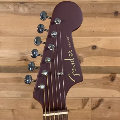 Fender  Malibu Player Acoustic Guitar - Burgundy Satin image 3