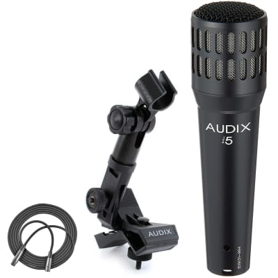Audix I5 Dynamic Instrument Microphone + Audix DFLEX Microphone Clip + XLR Mic Cable image 1
