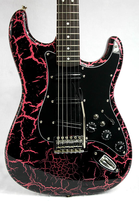 Custom Crackle Painted and Upgraded Fender Squier Affinity Strat With Gig Bag image 1