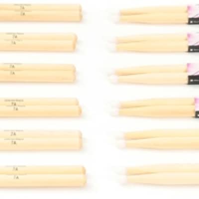 On-Stage Maple Drumsticks 12-pair - 7A - Nylon Tip image 1