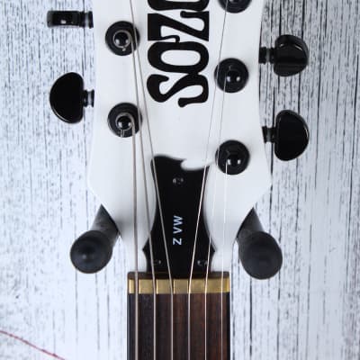 Sozo Z Series ZVW Flying V Electric Guitar White w Black Bevel w Hardshell Case image 12