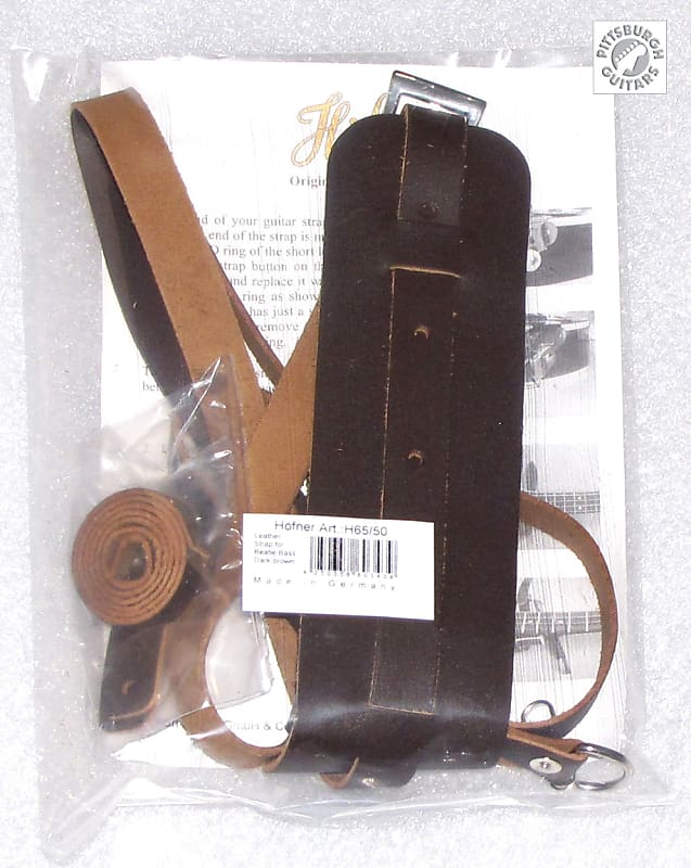 In Stock Now! Hofner H65/50 Vintage-Style Dark Brown Leather Strap for  Hofner Beatle Basses!