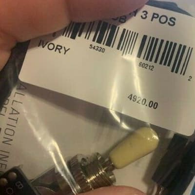 EMG 3 POS CHROME GIBSON STYLE TOGGLE 3 WAY 3 POSITION SWITCH IVORY TIP B289 ( DISCOLORED TIP ) image 3