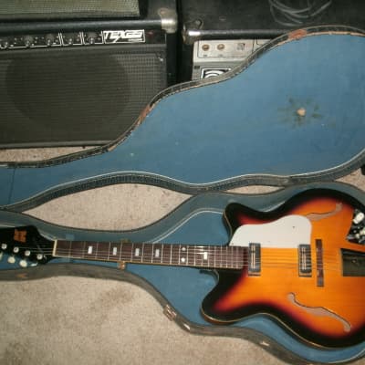 1960's Kent 551 Americana 6 string electric guitar - sunburst with case for sale