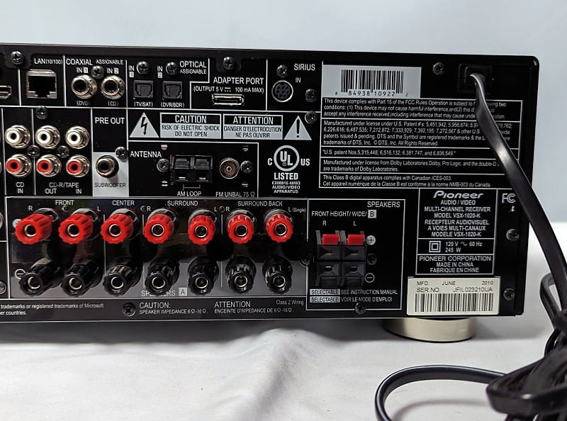 Pioneer VSX-1020-K 7.1 Dolby 3D Ready A/V Multi-Channel Home