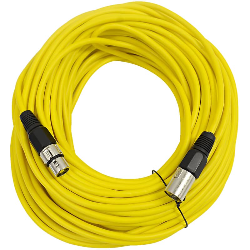 SEISMIC AUDIO Yellow 100' XLR Microphone Cable Mic Cord image 1