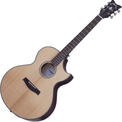 Schecter Orleans Stage Acoustic Guitar in Natural Satin/Vampire Red Satin Back Finish for sale
