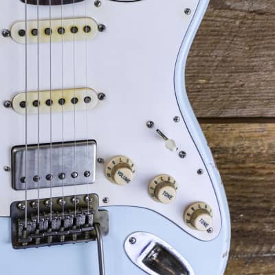TMG Guitar Company Custom Dover HSS Sonic Blue w/Roasted Maple Neck w/Case image 4