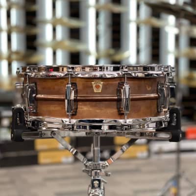 LUDWIG 14X5 COPPERPHONIC SNARE DRUM NATURAL RAW PATINA image 1