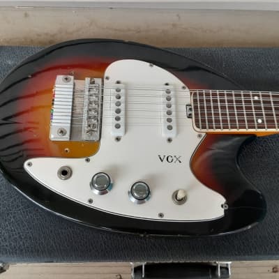 Vintage Circa 1968 Vox Mando Guitar 12-String Electric Octave Guitar w/ Hardshell Case! Italy, Rare Model! image 4