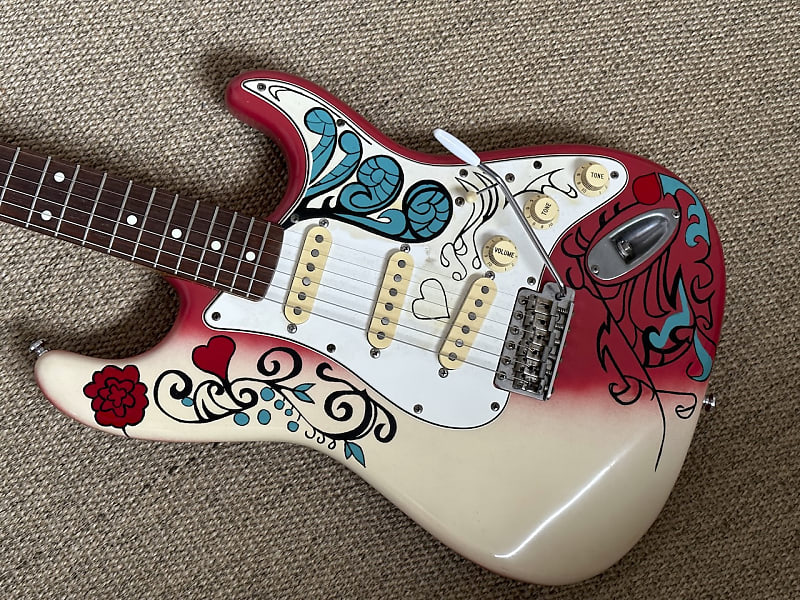 Vintage Fender Squier Hand Painted Jimi Hendrix Monterey | Reverb