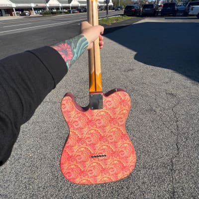 Custom Pink Paisley Relic Telecaster - Partscaster tele with gig bag image 3