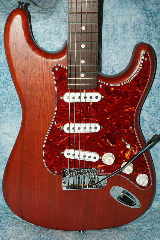 VZ Custom Guitars Red Swamp Ash S-Style, 7-Tone image 1