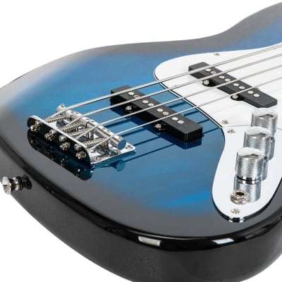 Glarry GJazz Electric Bass Guitar w/ 20W Electric Bass Amplifier Blue image 4