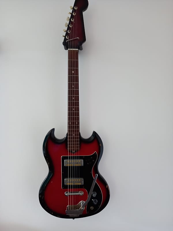 Teisco Hondo/ Zenta EG502 SG Shape 1970s Redburst | Reverb