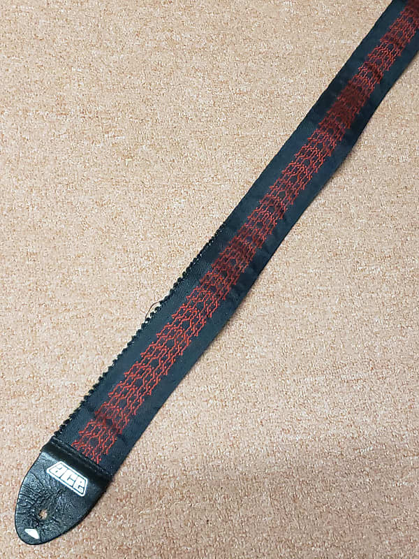 Vintage Ace Guitar Strap 60's 70's Red Embroidered image 1