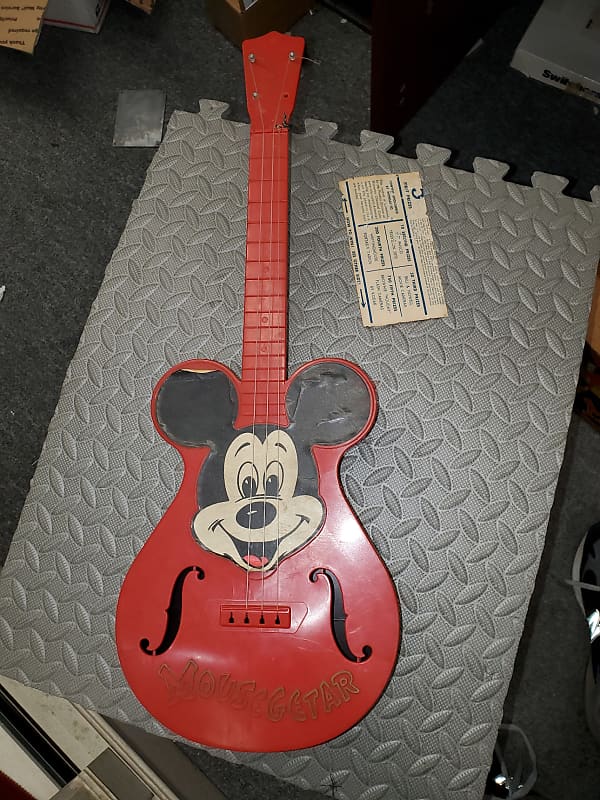 Mattel Mousegetar  Red With Original Box copyright Walt Disney Productions +  jingle song entry form image 1