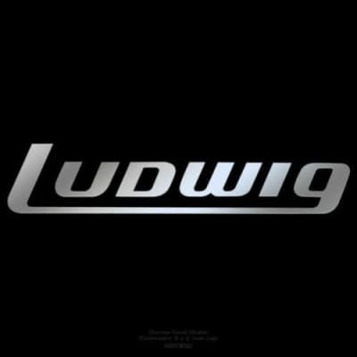 Ludwig Chrome Bass Drum Logo Decal Block Logo 2.5"x7"