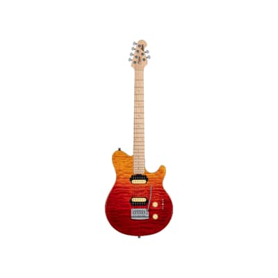 Sterling by Music Man Axis Guitar, Quilted Maple, Spectrum Red image 4