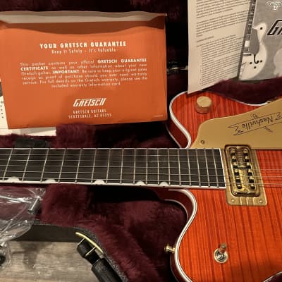 Gretsch G6620TFM Players Edition Nashville Center Block with Flame Maple Top 2017 - Present - Orange Stain image 2