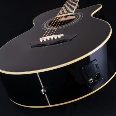 Washburn Festival Series Model EA10B Black Acoustic Electric Petite Jumbo Guitar image 8