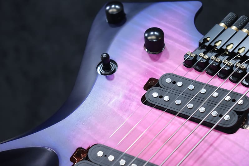 NK Guitars 7-String Headless Flame Top Purple Blue Burst