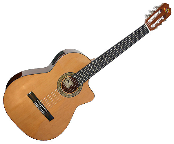 Admira Malaga ECT Nylon String Guitar Thin Body with Cutaway Pickup Natural Gloss